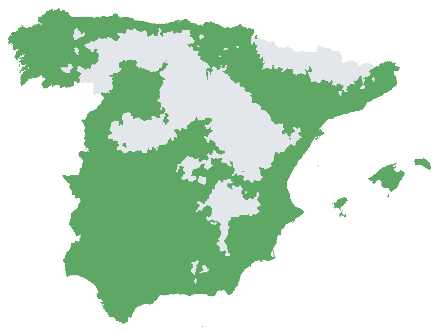 Mapa de España: dónde plantar Shunkokan en tierra