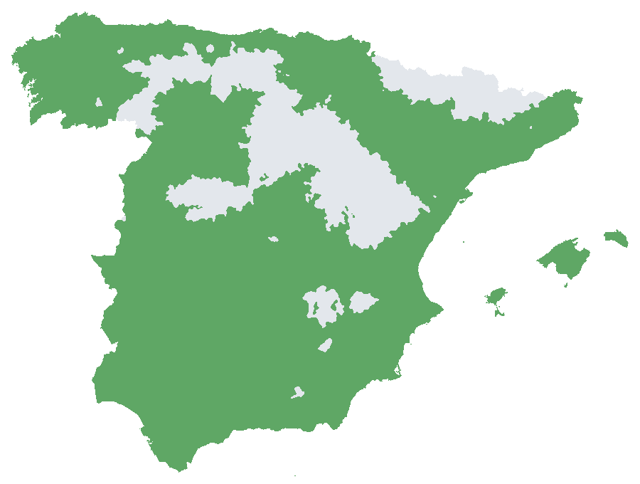 Mapa de España: dónde plantar Satsuma Miho en tierra