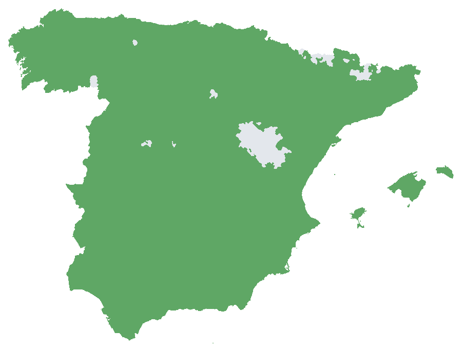 Mapa de España: dónde plantar Thomasville en tierra