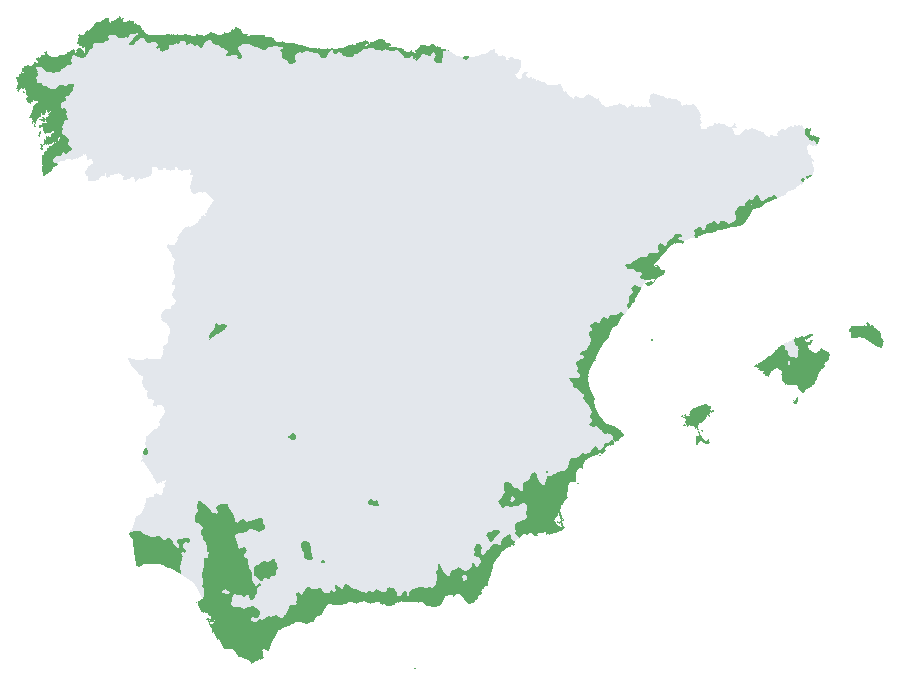 Mapa de España: dónde plantar Lima Tahiti ligeramente variegada en tierra
