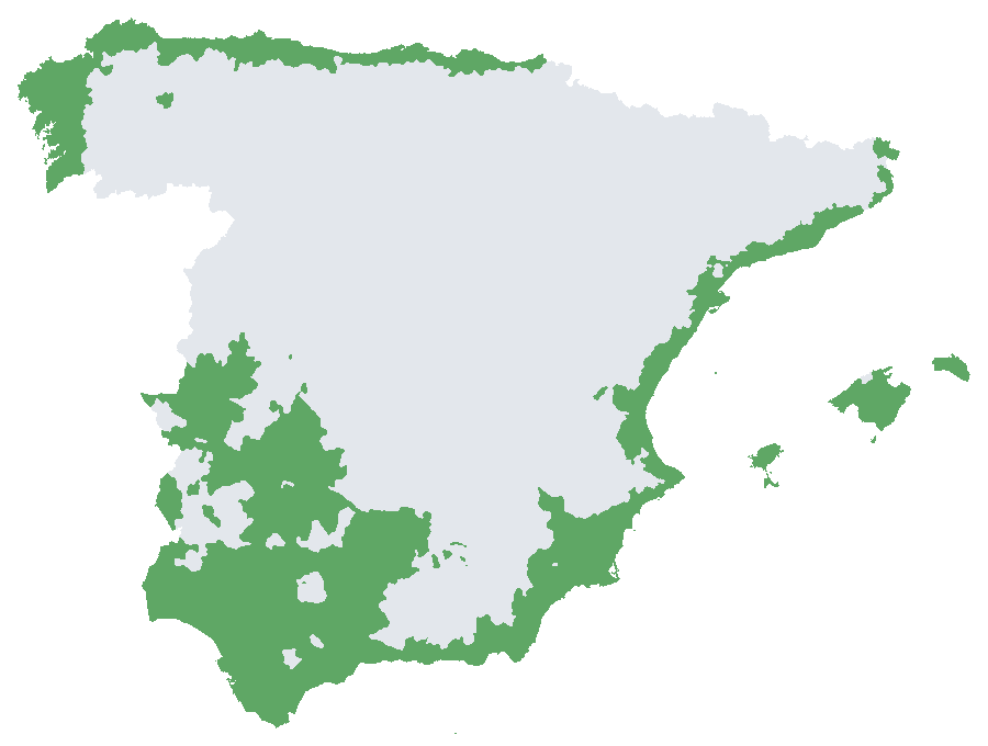 Mapa de España: dónde plantar Combava en tierra