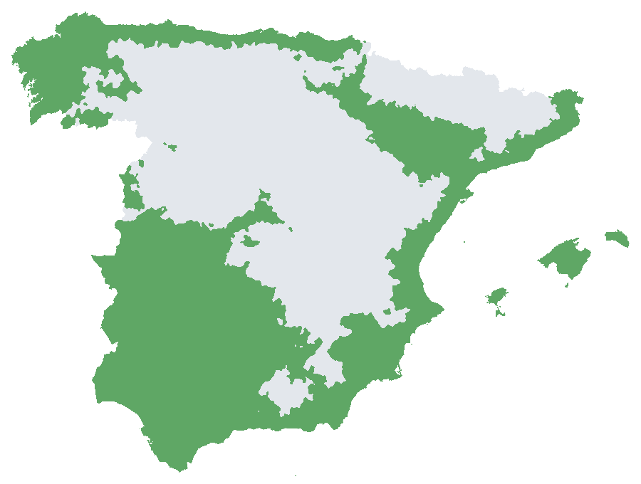 Mapa de España: dónde plantar Glauca en tierra