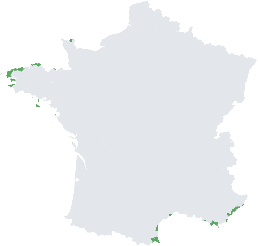Map of France: where to plant Makrut Lime in the ground