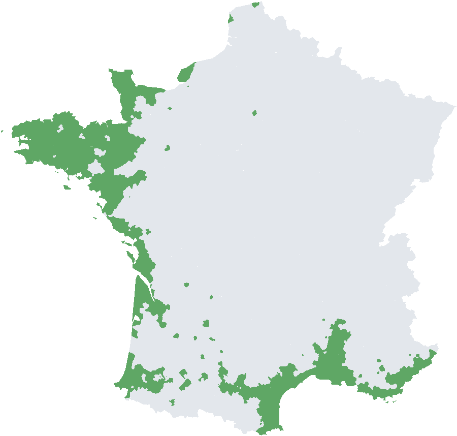 Carte de France : où planter Pomelo Marsh Seedless en pleine terre